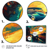 Green And Yellow Vintage Classic Car I - Cars Retro Canvas Wall Art