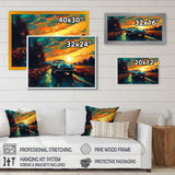 Green And Yellow Vintage Classic Car I - Cars Retro Canvas Wall Art