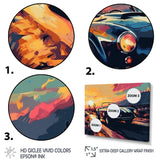 Blue And Yellow Vintage Car Charisma I - Cars Retro Canvas Wall Art