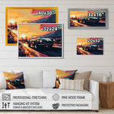 Blue And Yellow Vintage Car Charisma I - Cars Retro Canvas Wall Art