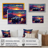 Blue And Purple Vintage Car Charisma - Cars Retro Canvas Wall Art