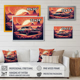 Orange And Purple Artistic Portrayals Of Muscle Cars - Cars Off-Road Canvas Wall Art