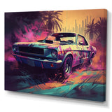 Pink And Green Exquisite Muscle Cars I - Cars Off-Road Canvas Wall Art