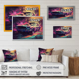 Pink And Green Exquisite Muscle Cars I - Cars Off-Road Canvas Wall Art