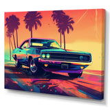 Green And Orange Exquisite Muscle Cars - Cars Off-Road Canvas Wall Art