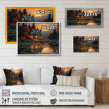 Autumn Sunset Cottage I - Landscapes Canvas Wall Art