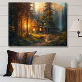 Forest Escape Cabin I - Landscapes Canvas Wall Art