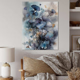 Blue And Flowers Bouquet Interpretation - Floral Canvas Wall Art