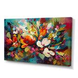 Red Vibrant Garden Symphony III - Floral Canvas Wall Art