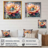 Orange Green Cactus Flower III - Floral Canvas Wall Art