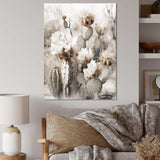 Cream Desert Cactus - Floral Canvas Wall Art