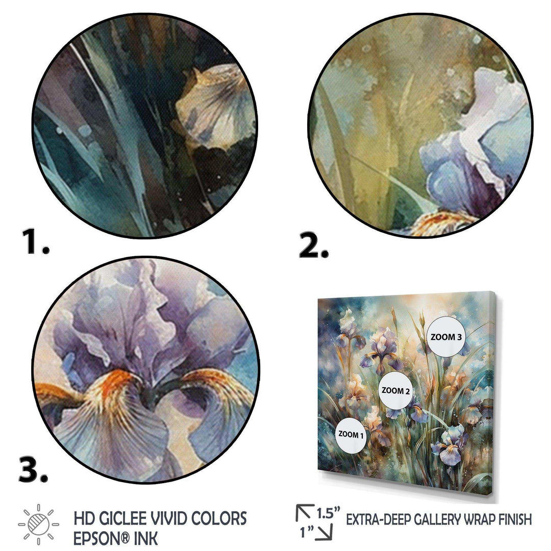 Purple Green Wild Iris I - Floral Canvas Wall Art