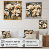 Cream Magnolia Symphony - Floral Canvas Wall Art