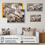 White Grey Peony Blooms In Motion IV - Floral Canvas Wall Art