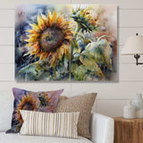 Yellow Sunflower Symphony IV - Floral Canvas Wall Art