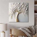 White Orchid Tree Garden Of Branches VII - Landscapes Canvas Wall Art