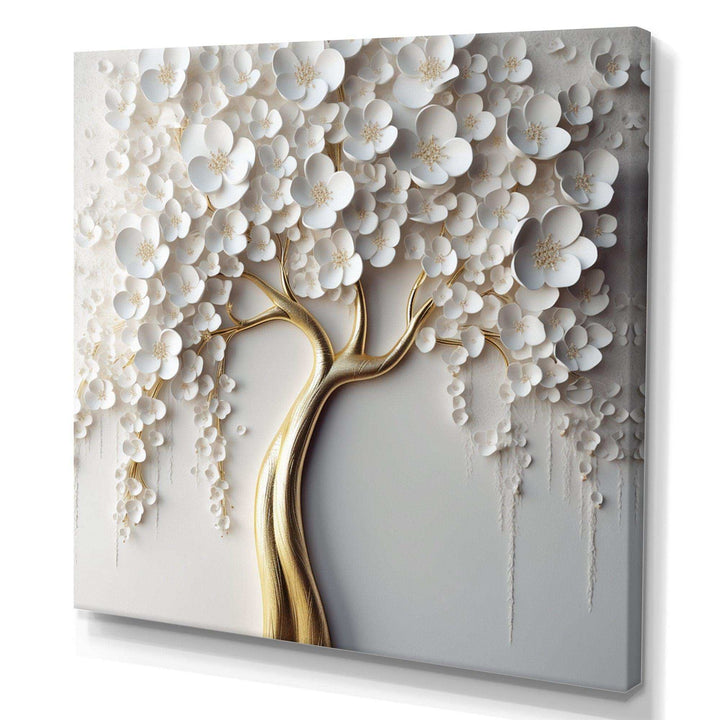 IDesignart White Orchid Tree Garden Of Branches VII - Landscapes Canvas Wall Art