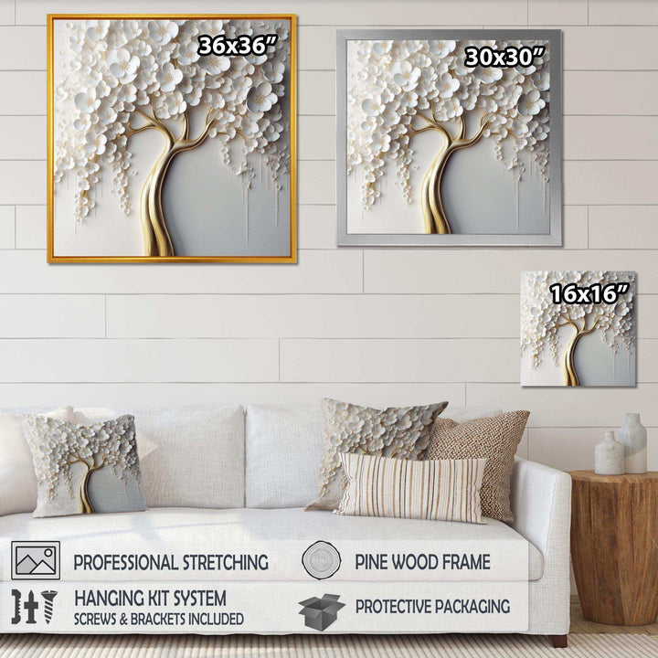 IDesignart White Orchid Tree Garden Of Branches VII - Landscapes Canvas Wall Art