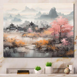 Golden Whispers Of Japon II - Landscapes Canvas Wall Art