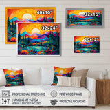 Vibrant Sunset Shining Over Mountains II - Landscapes Canvas Wall Art