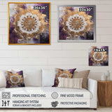 Purple And Gold Mandala II - Geometric Canvas Wall Art