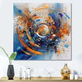 Blue And Orange Space - Landscapes Canvas Wall Art