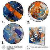 Blue And Orange Space - Landscapes Canvas Wall Art