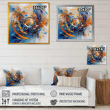 Blue And Orange Space - Landscapes Canvas Wall Art