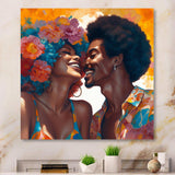 Beautiful Black Couple In Love II - People Canvas Wall Art