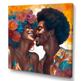 Beautiful Black Couple In Love II - People Canvas Wall Art