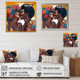 Beautiful Black Couple In Love II - People Canvas Wall Art