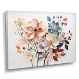 White Botanical Collage - Abstract Canvas Wall Art