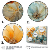 Teal Orange Botanical Fragments I - Abstract Canvas Wall Art