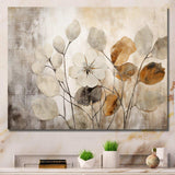 Beige Botanical Impressions III - Abstract Canvas Wall Art