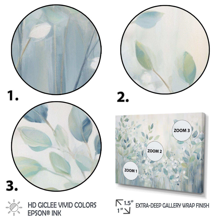 Blue Botanical Rhythms IV - Abstract Canvas Wall Art