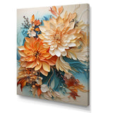 Orange Teal Botanical Whirlwind I - Abstract Canvas Wall Art