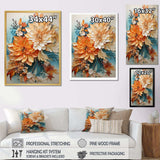 Orange Teal Botanical Whirlwind I - Abstract Canvas Wall Art