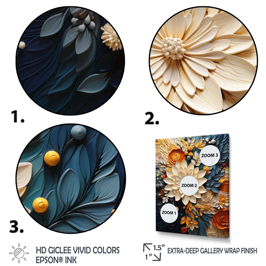 Idesignart orange teal botanical whirlwind iv abstract canvas wall art