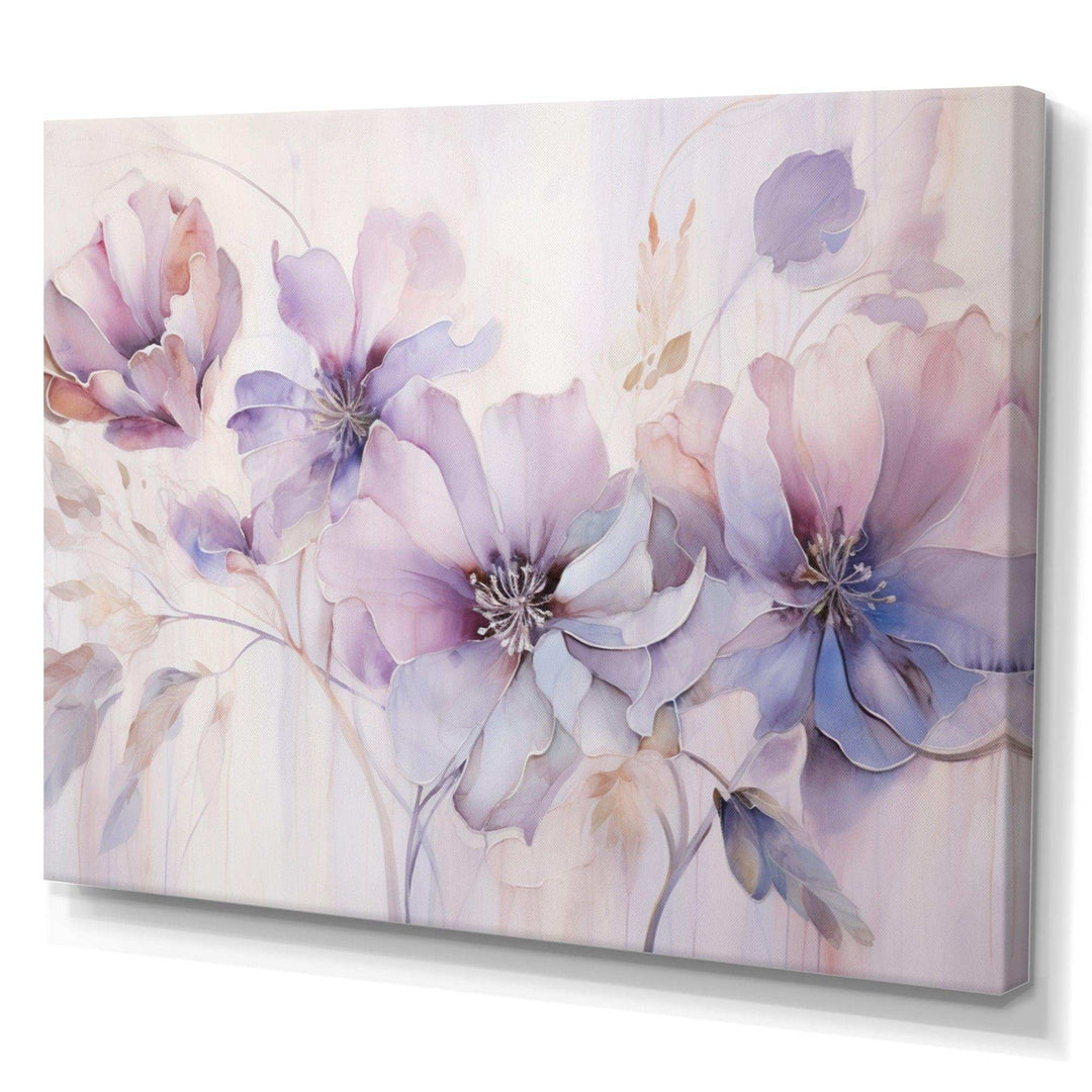 Purple Botanical Whispers I - Abstract Canvas Wall Art