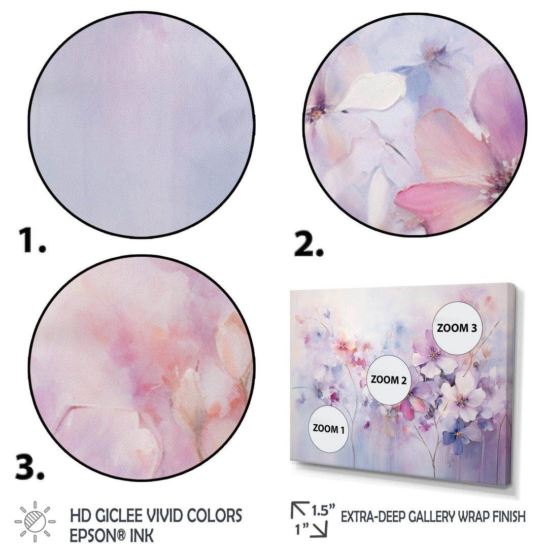 Purple Dreamy Florals I - Abstract Canvas Wall Art