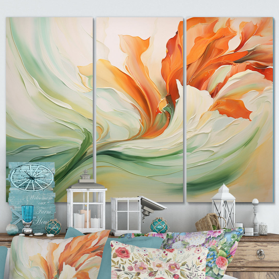 Green Flowing Petals - Multi-Panels