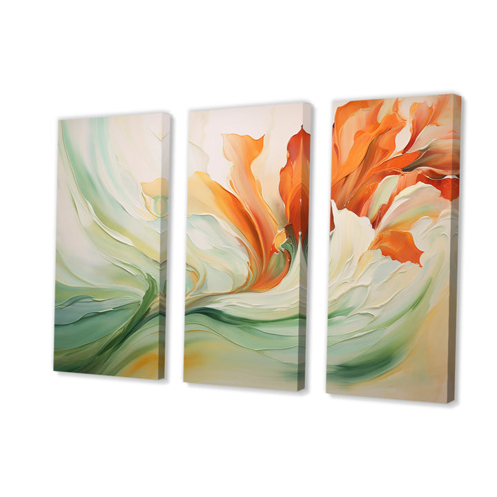 Green Flowing Petals - Multi-Panels