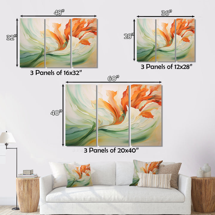 Green Flowing Petals - Multi-Panels