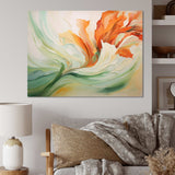 Green Flowing Petals - Abstract Canvas Wall Art