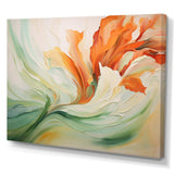 Green Flowing Petals - Abstract Canvas Wall Art