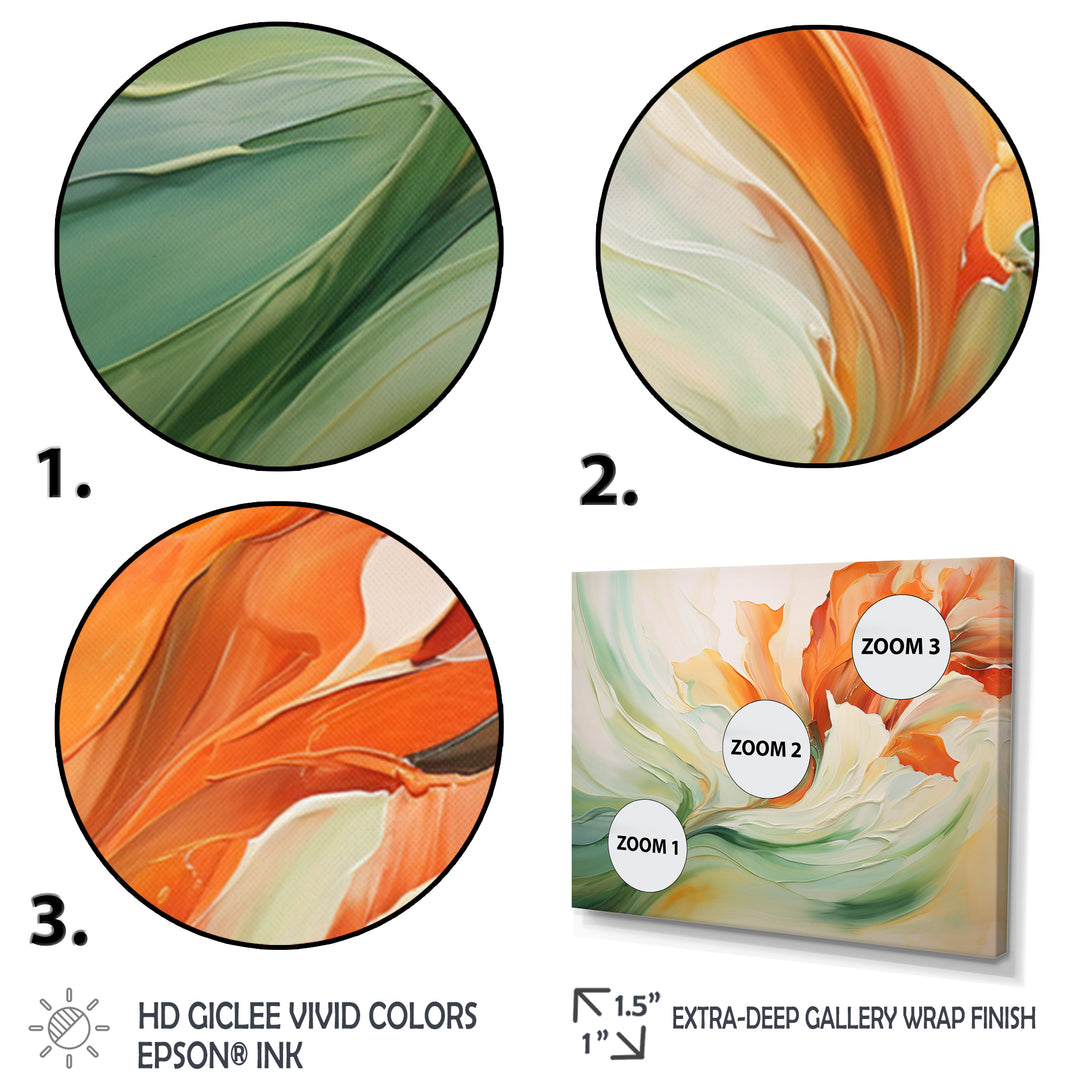 Green Flowing Petals - Multi-Panels