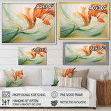 Green Flowing Petals - Abstract Canvas Wall Art