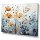 Orange Blue Muted Botanicals II - Abstract Canvas Wall Art