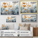 Orange Blue Muted Botanicals II - Abstract Canvas Wall Art