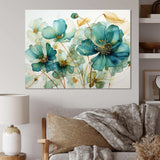 Teal Green Organic Growth - Abstract Canvas Wall Art